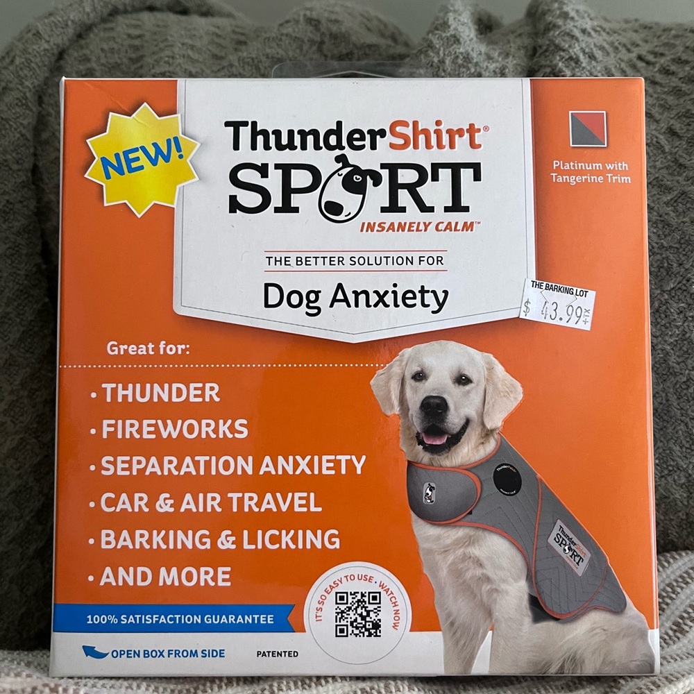 Thundershirt Sport Dog Anxiety Jacket Shirt Gray Orange XXS